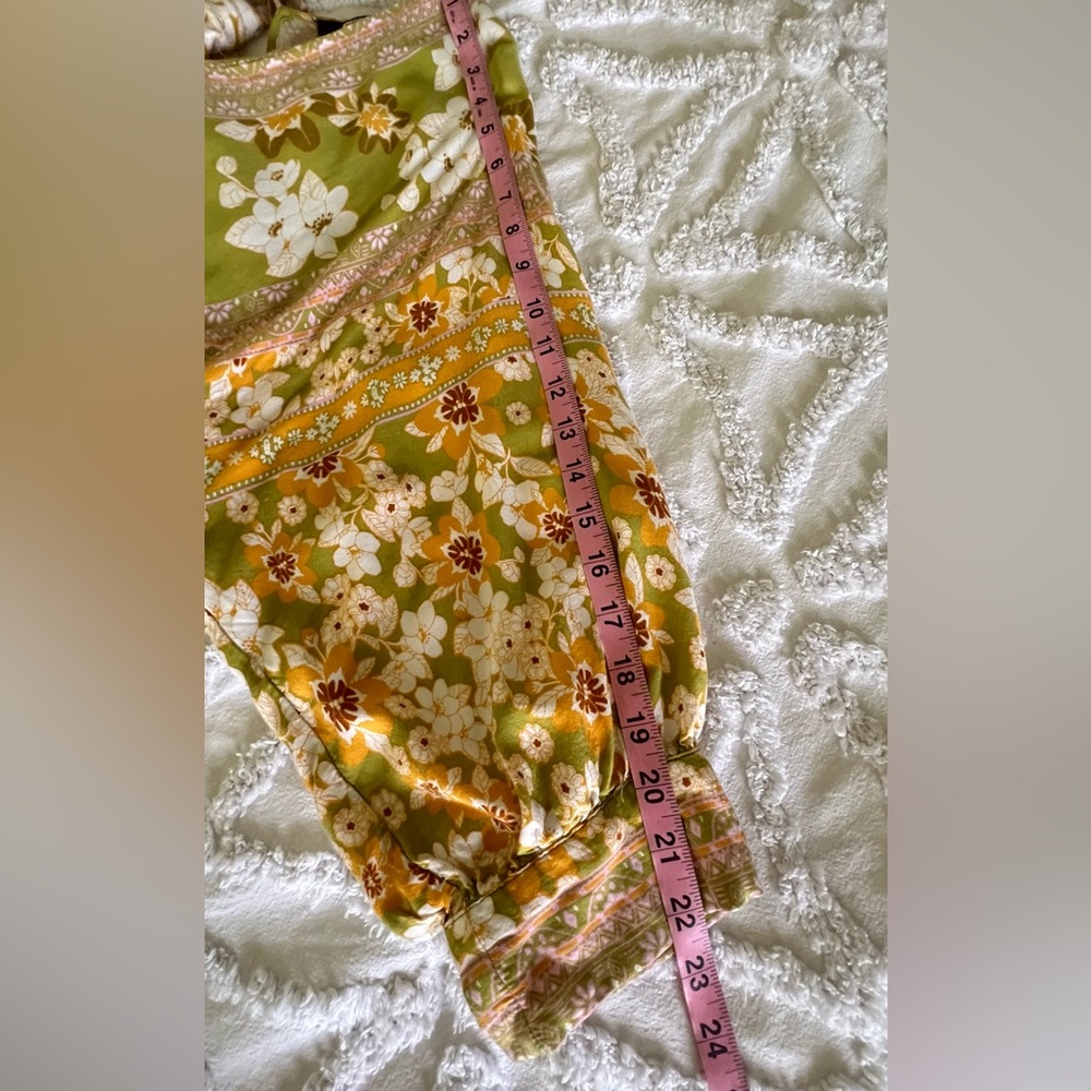 Aakaa Bohemian Floral Yellow Mixed Print Long Flowy Maxi Dress Size Small - Picture 14 of 15